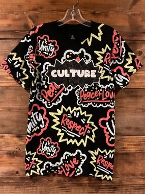 LAUNDER Bailey Apparel "Culture" Graphic Tee - Black with Red/Yellow size Medium